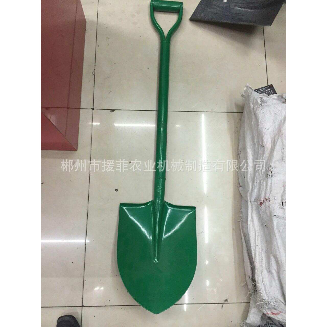 出口高质量农具绿色铁柄锹S503TD,冰铲红 铁柄锹,