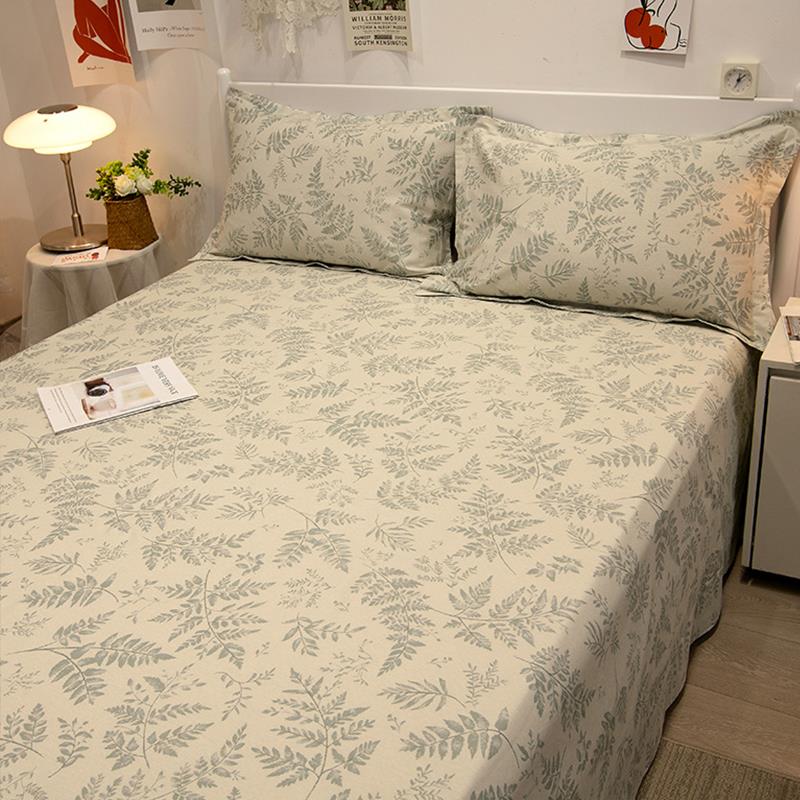 ins风清新碎花床单单件全棉单人学生宿舍被单枕套三件套双人秋季