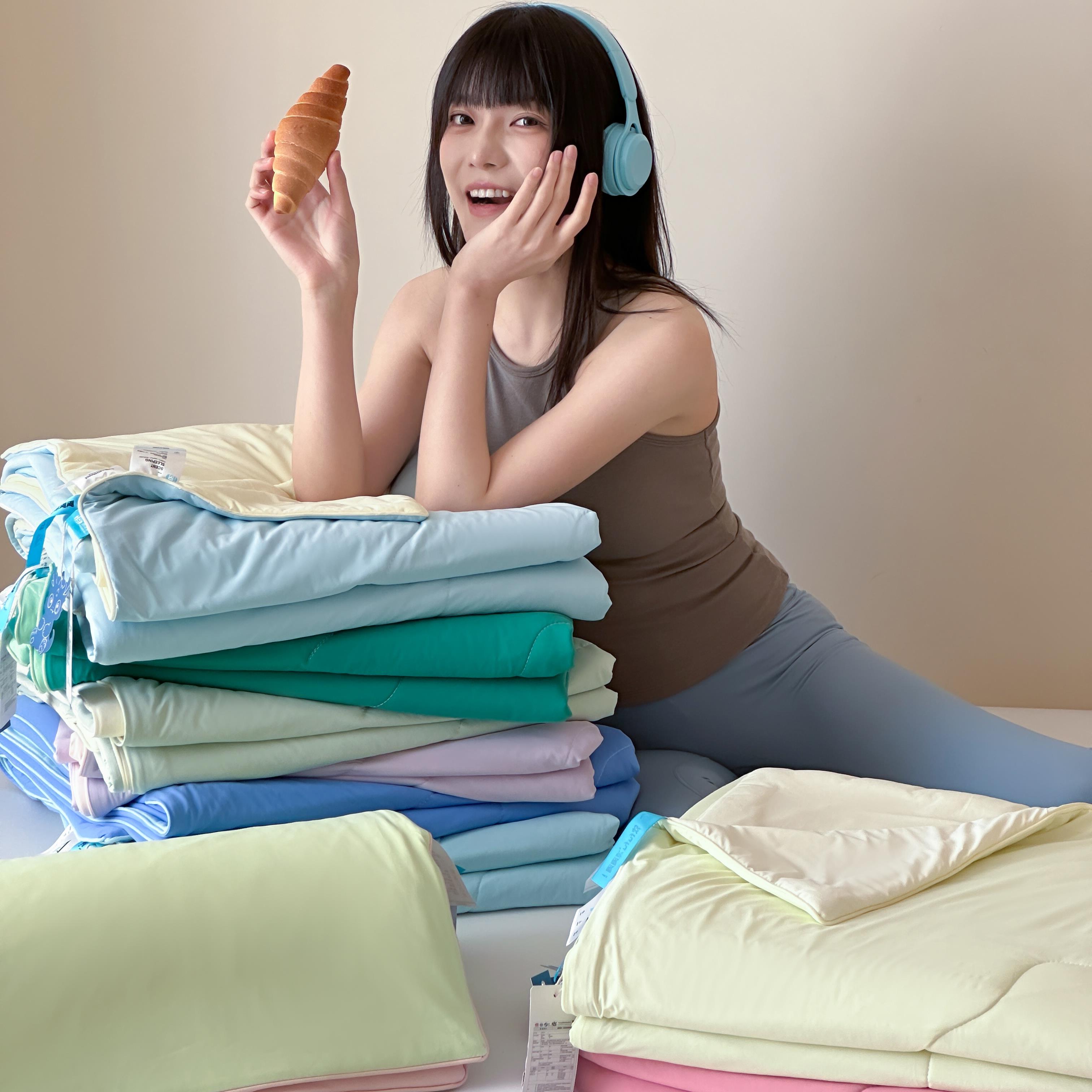 【雪糕被】小冰龙 简约纯色冰丝凉感被 单双人可水洗夏凉被空调被