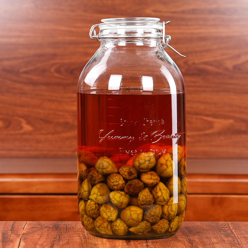 青梅杨梅专用密封酒瓶果酒自酿泡酒玻璃罐家用泡菜人参药酒坛10斤