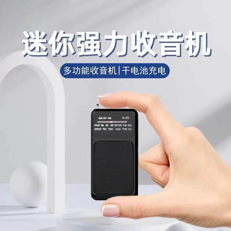 老人收音机便携小型老年人调频AM卫星充电干电池全波段广播半导体