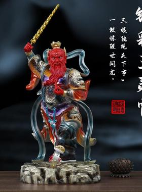 供奉家用王灵官神像树脂摆件站王灵官火神护法王天君佛像16寸38cm