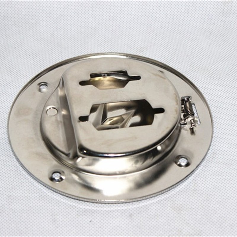 电动三轮车四轮车充电盖4孔铁盖充电口座油箱盖老年代步车配件