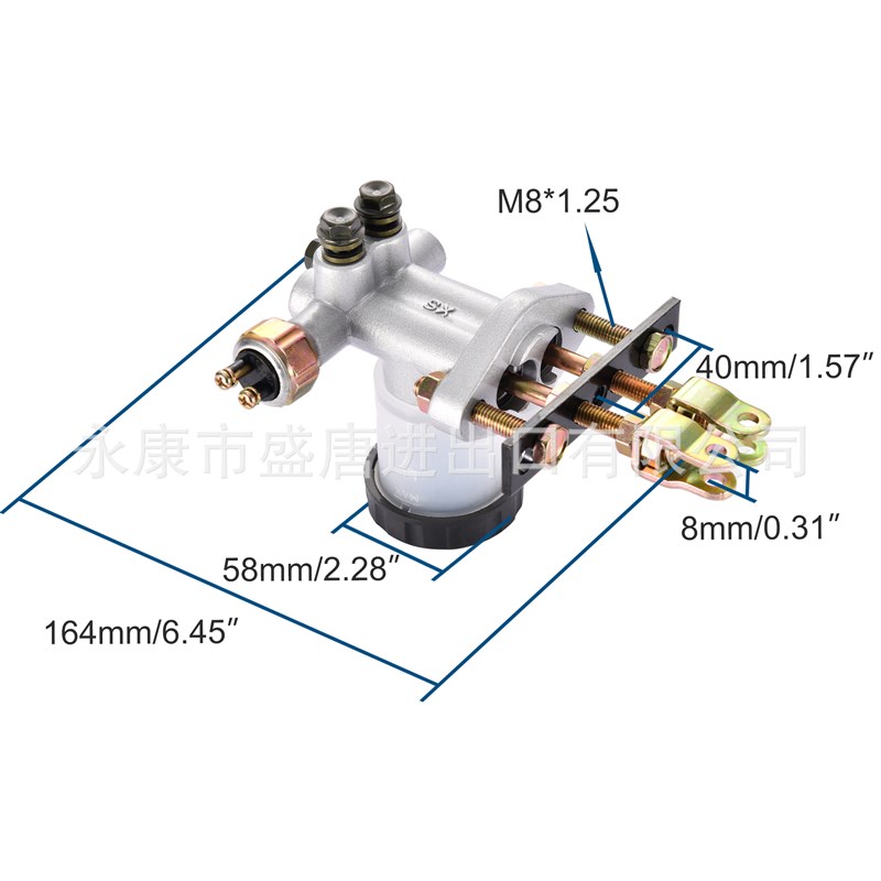 液压制动碟刹总泵适配90cc-250cc卡丁车Bugji Sunal Bums Kandi
