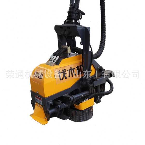 挖掘机自动伐木机 抓木一体机液压旋转夹抓木头伐木器挖机锯树机
