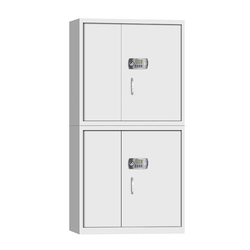 商用办公室资料柜铁皮带锁文件柜双节钢制保密柜电子密码柜