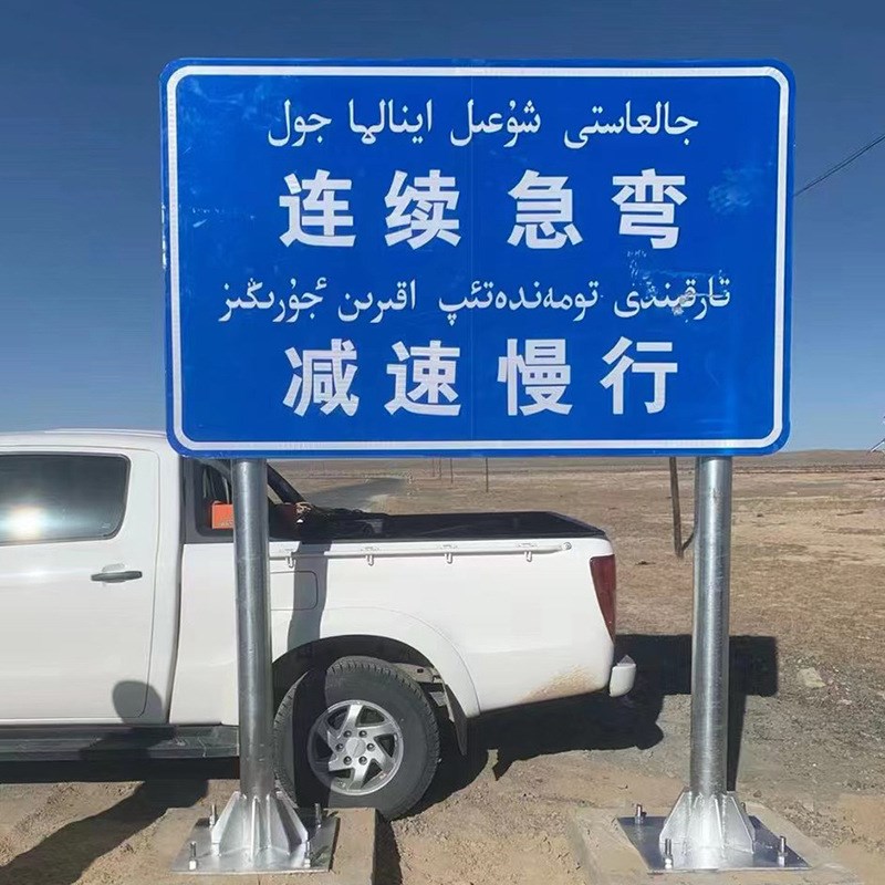 定制单悬臂F路牌杆监控杆公路八角杆交通标志杆道路指示牌立柱