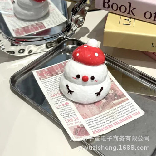 同款高颜值可爱3D帽子小雪人捏捏
