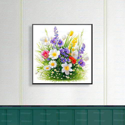 新款十字绣花境清新简约植物花