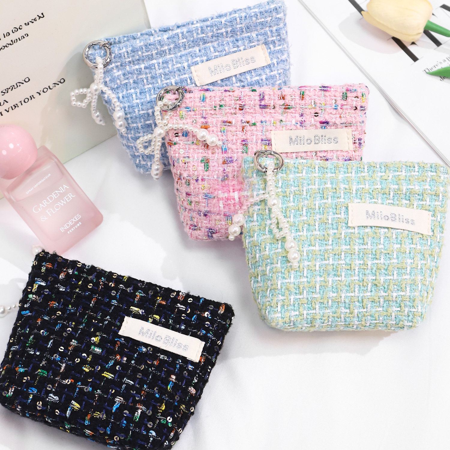 新款小香风可爱零钱包小包随身带化妆包女零钱收纳包