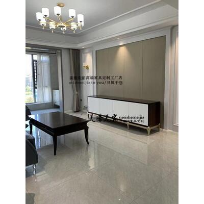 定制美式无障碍奢华简约现代后现代客厅电视柜低柜新古典纯实木电