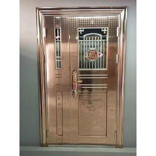 304不锈钢子母门入户防盗门农村双开大门楼宇对讲门小区楼梯口门