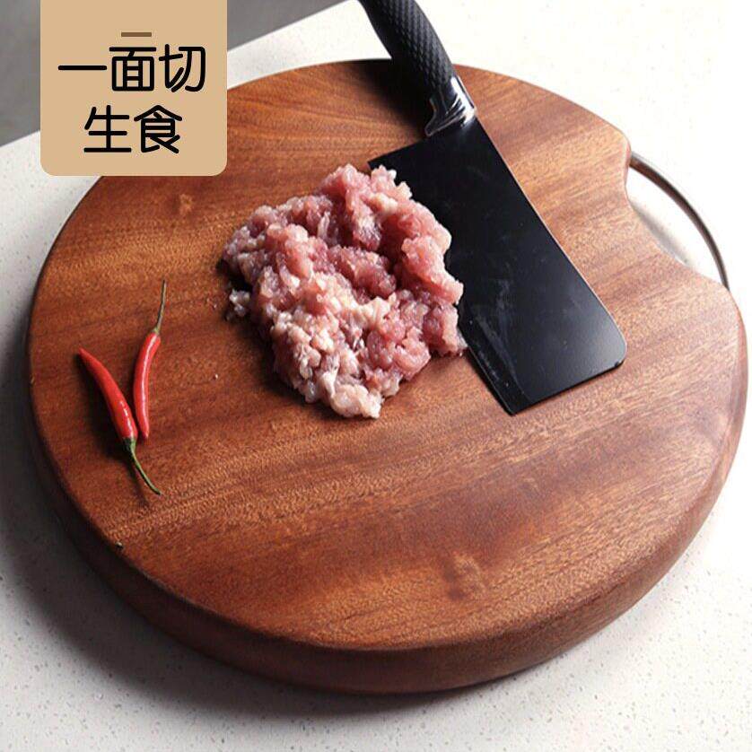 正宗乌檀木砧板圆菜板家用抗菌防霉食品级整木案板实木菜板切菜板