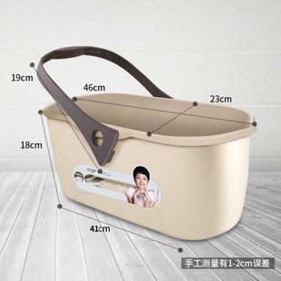长促M204大号加厚塑料清洁桶储水拖把桶长方形水桶家用手提平板拖