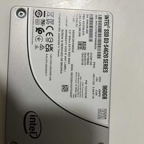 {议价}闲置intel S4620 960g企业ssd，通电几时