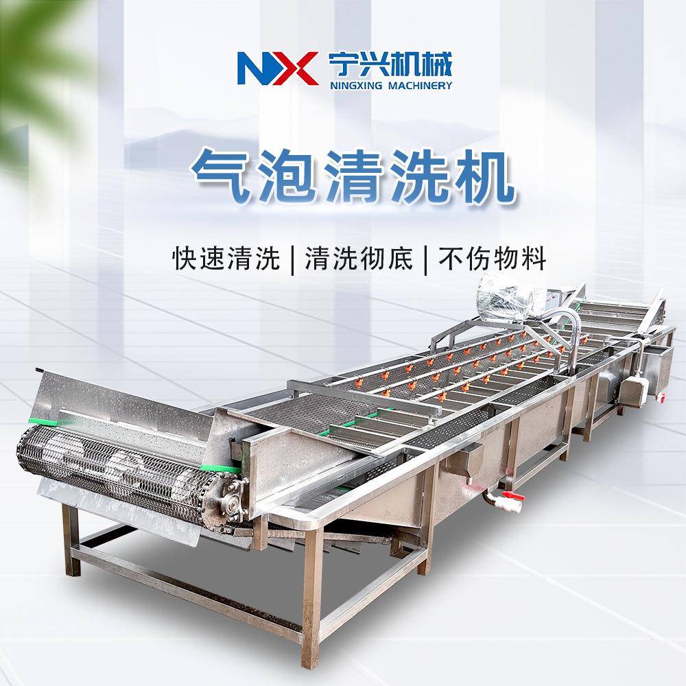 宁兴冲浪式食品包装袋去油渍清洗设备大型菠菜竹笋中药材清洗机