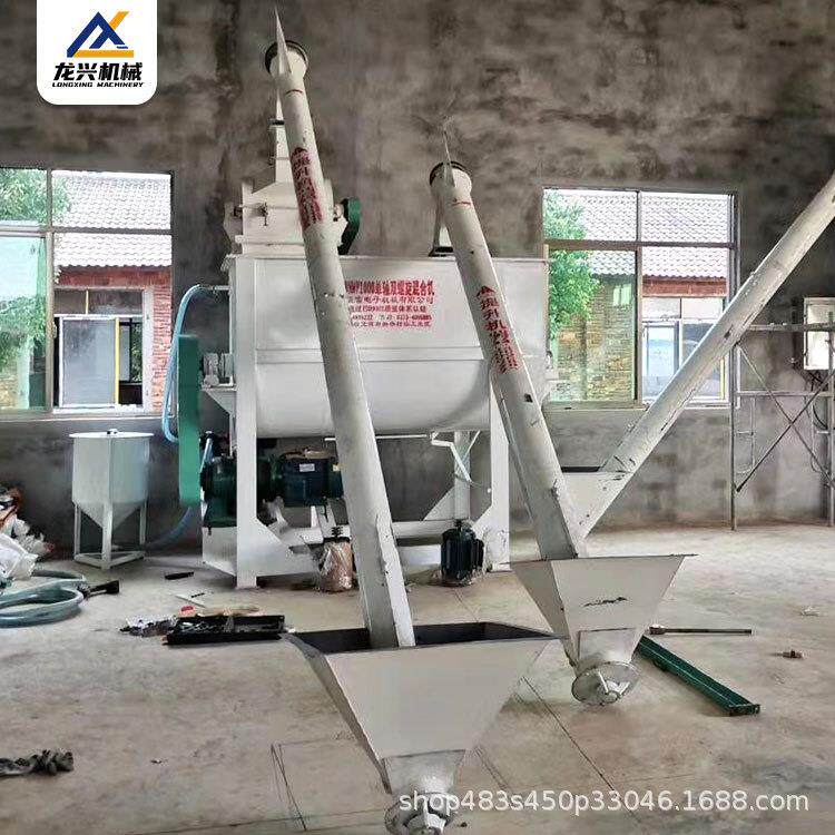 9HT4000卧式粉料机组粉碎、搅拌、提升为一体自动化饲料加工设备