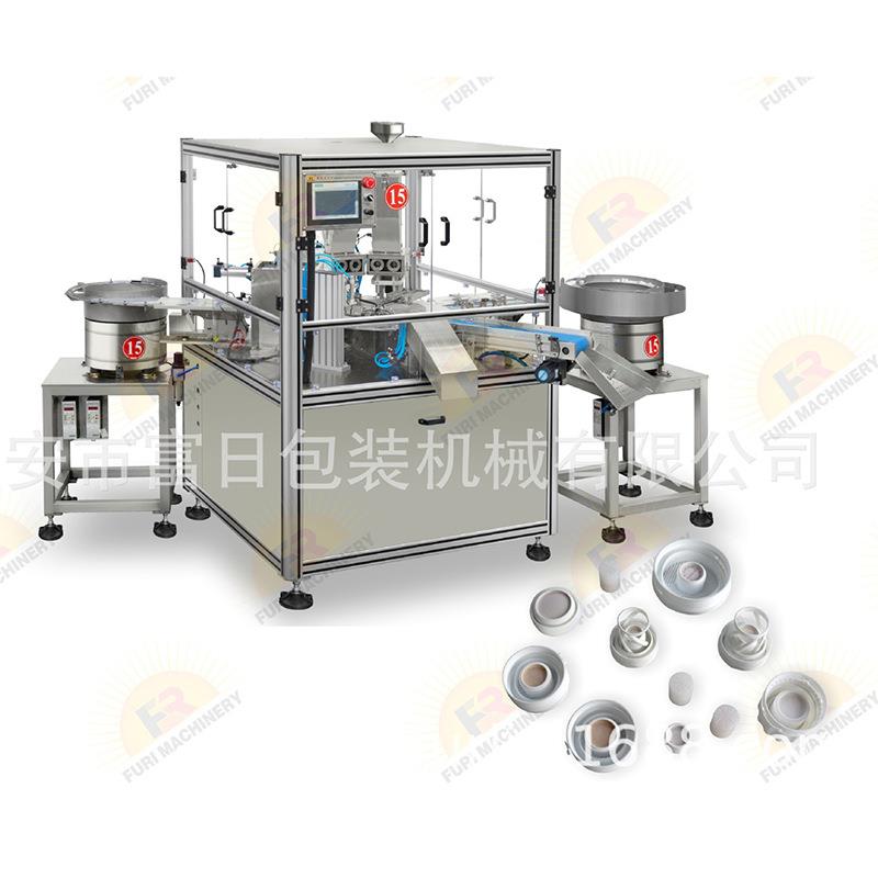 立式盖塑料吸嘴盖；全自动瓶盖（自立袋）压旋盖组装机；