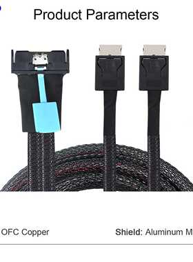 Gen5 MCI0 8X 8I 74P转2个Oculink SFF-8611 4I高速线