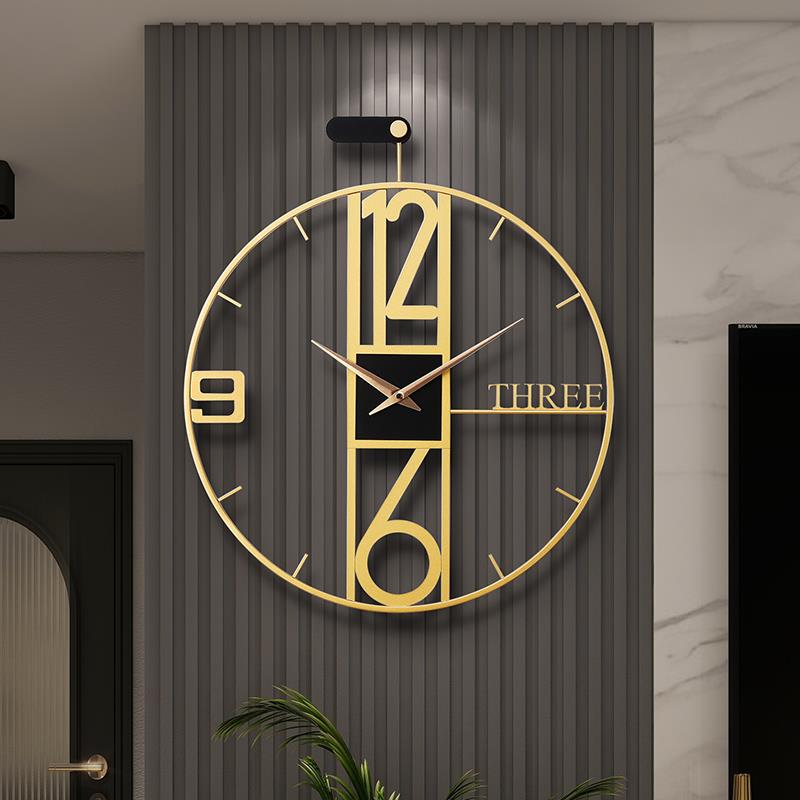 钟表挂钟家用客厅卧室挂墙装饰静音现代简约餐桌背景墙网红石英钟