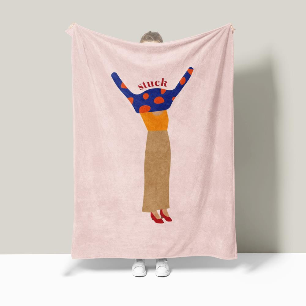 卡住的少女毛毯学生宿舍床上单人毯四季毯法兰绒空调盖毯午休毯子