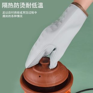 厂促加棉微波炉手套家用耐温手夹加厚加长防烫手套防滑硅胶隔热手