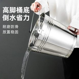 大容量家用带盖储水酒店餐厅加厚提水 长促小铁桶不锈钢水桶手提式