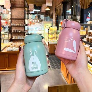 广告定制水杯印Logo家用儿童玻璃杯学生带盖女生便携礼品杯子 新款