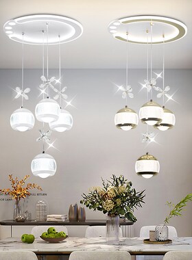 2025新款轻奢简约高级感灯具水晶餐厅设计师吊线灯LEDZ饭厅卧室灯