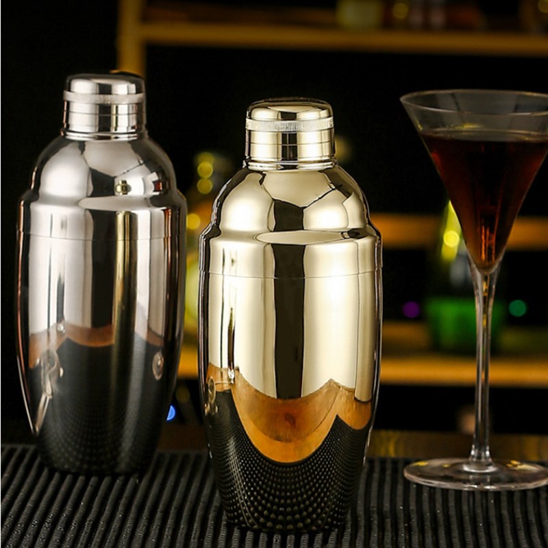 304不锈钢雪克杯摇酒器雪克壶调B酒器水吧工具鸡尾酒彩色双头量杯