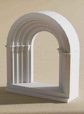罗马建筑拱门浅浮雕石膏立体艺术品家居摆件北欧饰品桌面布景拍照
