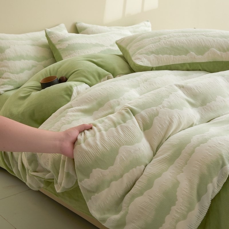 a类母婴级牛奶绒四件套s定制尺寸冬天加绒加厚榻榻米定做床笠床单