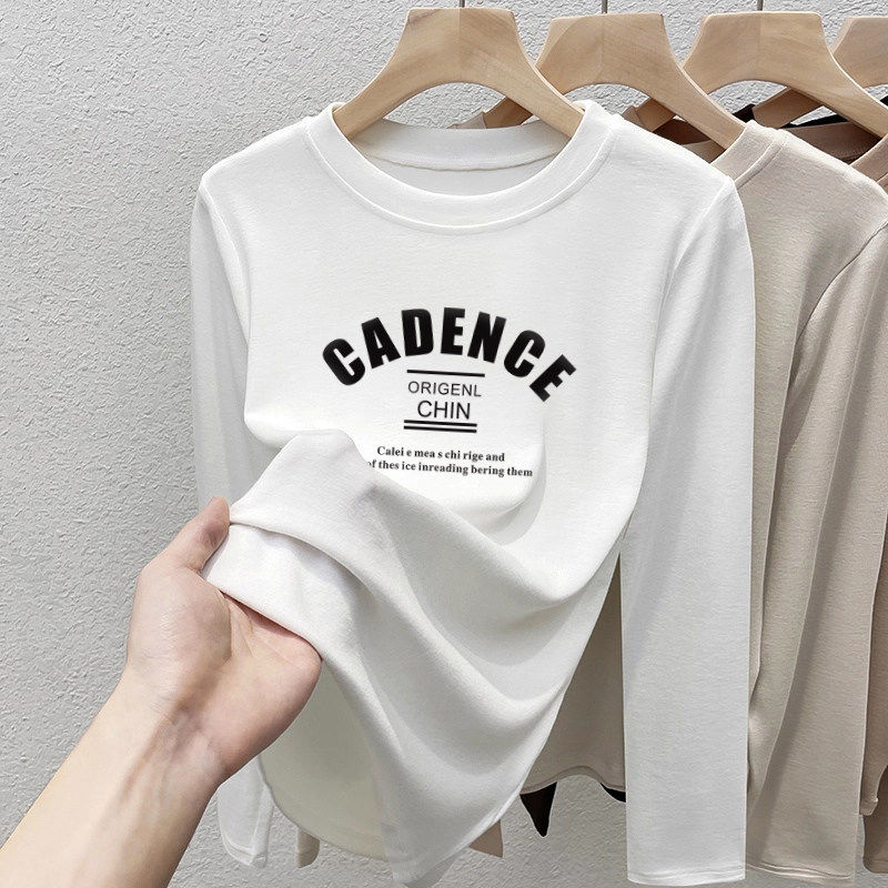 白色圆领修身内搭长袖T恤女早春打底衫纯欲风显瘦短款简约小衫ins,女装/女士精品,真丝上装,淘宝优惠券,粉丝福利购,淘宝优惠卷