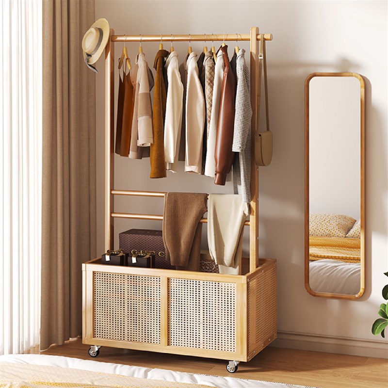 挂衣架落地卧室实木衣帽架客厅简约现代J置物可移动新中式民宿衣