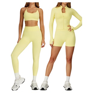 澳洲*CSB无缝瑜伽套装紧身速干高级感套装户外休闲运动跑步健身服