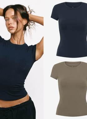 CSB FORM CAPPED SLEEVE TEE！健身上衣裸感速干运动瑜伽跑步短袖