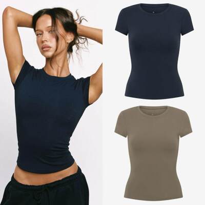 CSB FORM CAPPED SLEEVE TEE！健身上衣裸感速干运动瑜伽跑步短袖