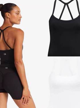 澳洲CSB经典瑜伽背心Y标~带胸垫美背瑜伽吊带普拉提健身短裤