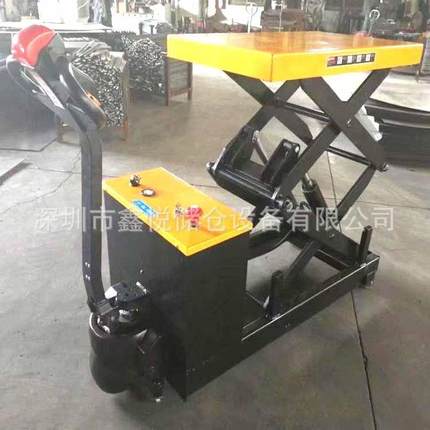 1吨全电动升降平台车剪叉式移动升降台搬运车电动叉车液压装卸车