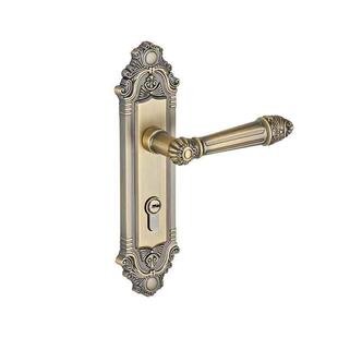 欧式典雅青古铜黄古铜静音轴承锌合金实心把手房门板手锁58中心距