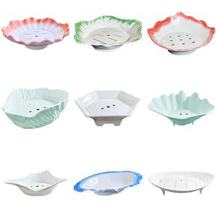 高档三聚氰胺刺身板火锅店干冰板商业鱼板海鲜刺身盘三文鱼刺身盘