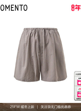 [AMOMENTO] 25SS Stripe Banding Shorts 25年条纹松紧腰休闲短裤