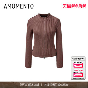 Mock 25PS Neck Cardigan 针织开衫 25年罗纹小高领修身 AMOMENTO