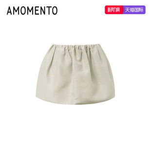 AMOMENTO 25新款 25PS Skirt 欧根纱褶皱腰带半裙迷你短裙 Belt