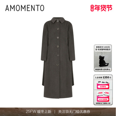 25年新款秋冬单排扣直筒长款大衣