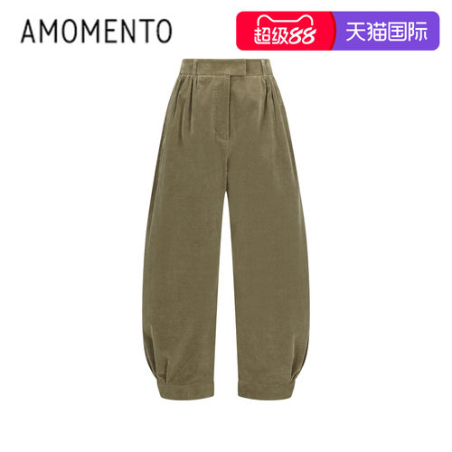 26早秋新款丝绒抽褶裤