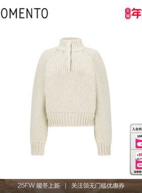 [AMOMENTO] 董洁推荐 25FW PULLOVER 25年新款手工针织半高领毛衣