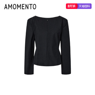 休闲百搭长袖 女 Boat Way Top Two 25PS Neck 衬衫 时尚 AMOMENTO