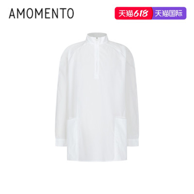 26早春新款百搭半高领长款衬衫
