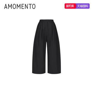 TUCK 26PS BANDING PANTS 三褶松紧腰长裤 26早春新款 AMOMENTO